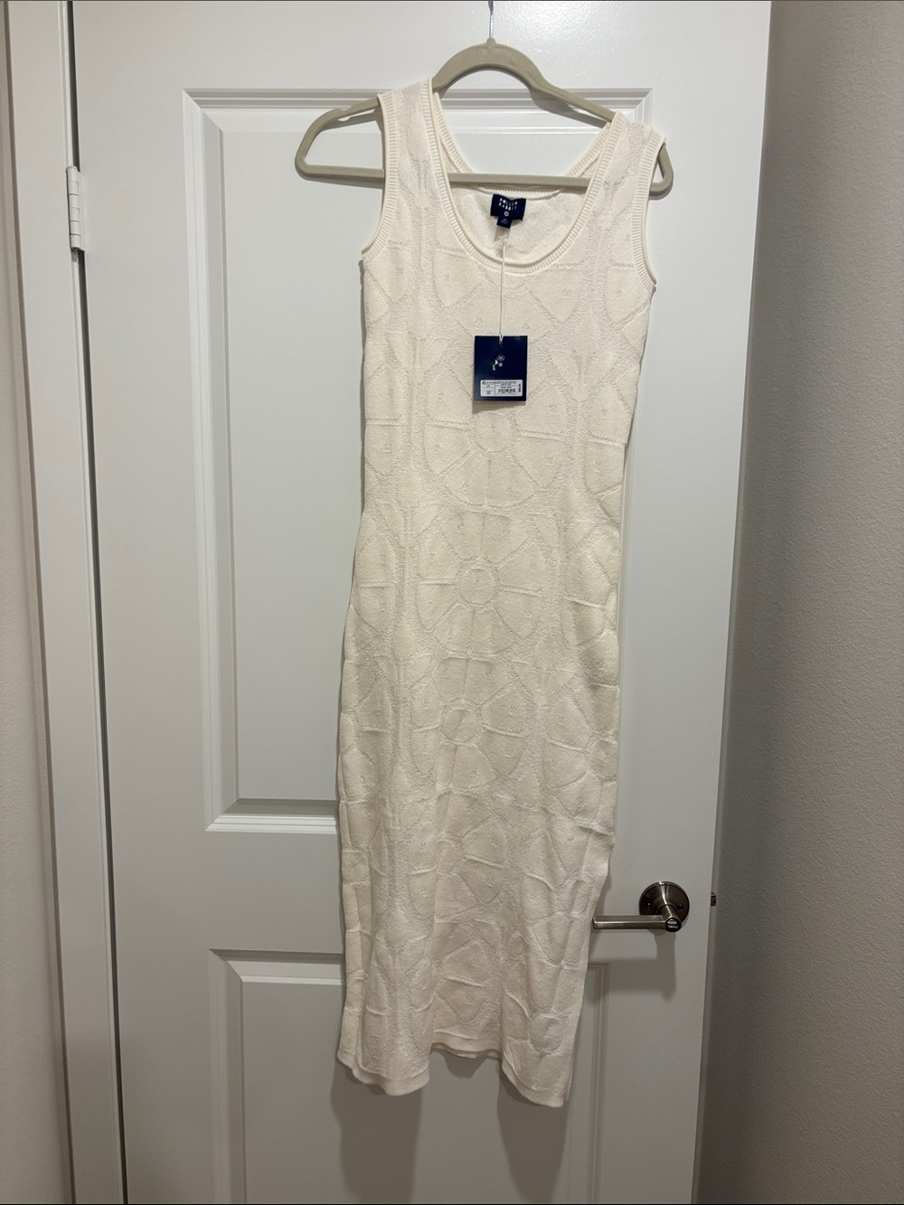 Roller Rabbit Cream Sleeveless Knit Midi Dress